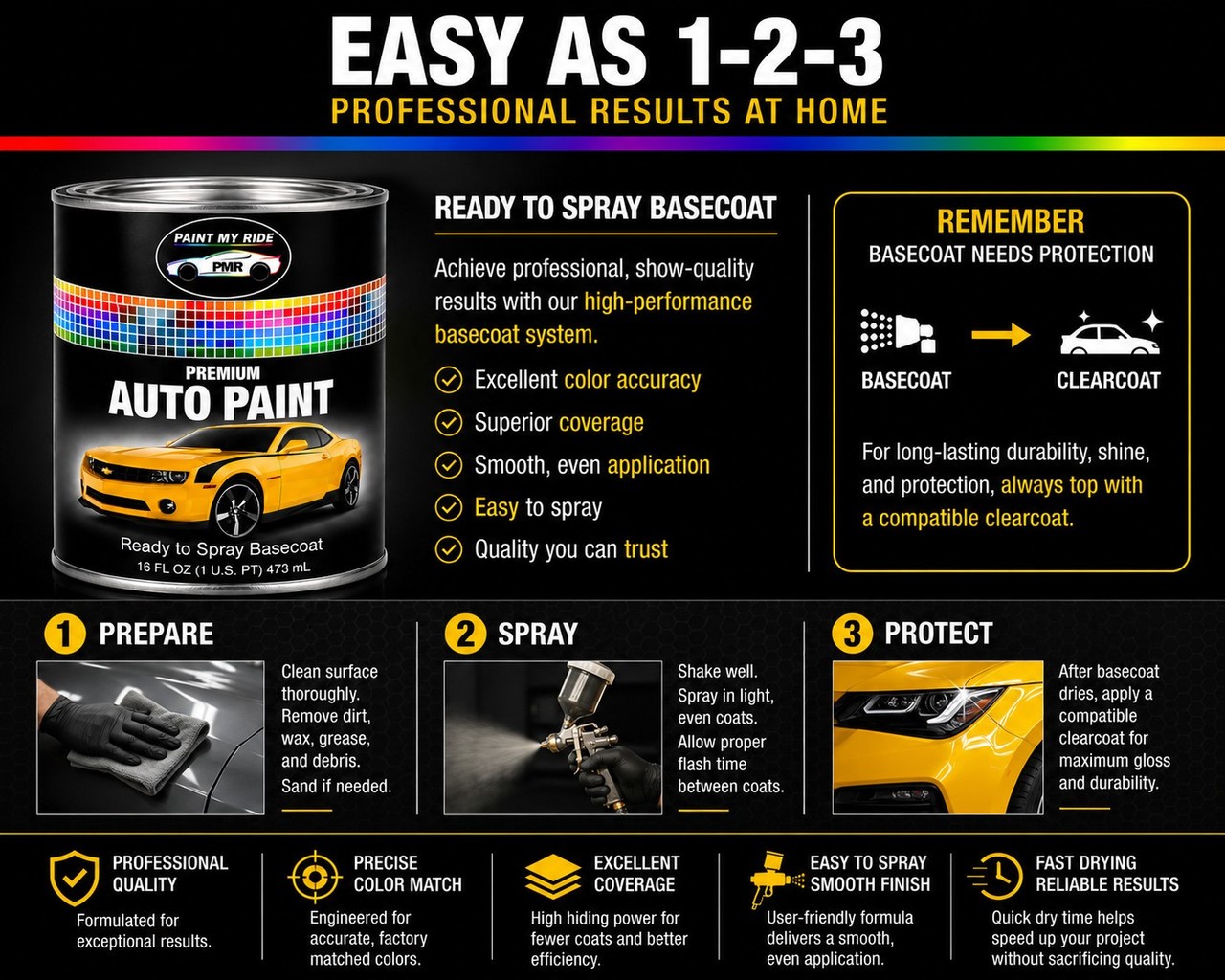 RTS Basecoat Paint Pint for 1999 Chevrolet Black Mist 41U