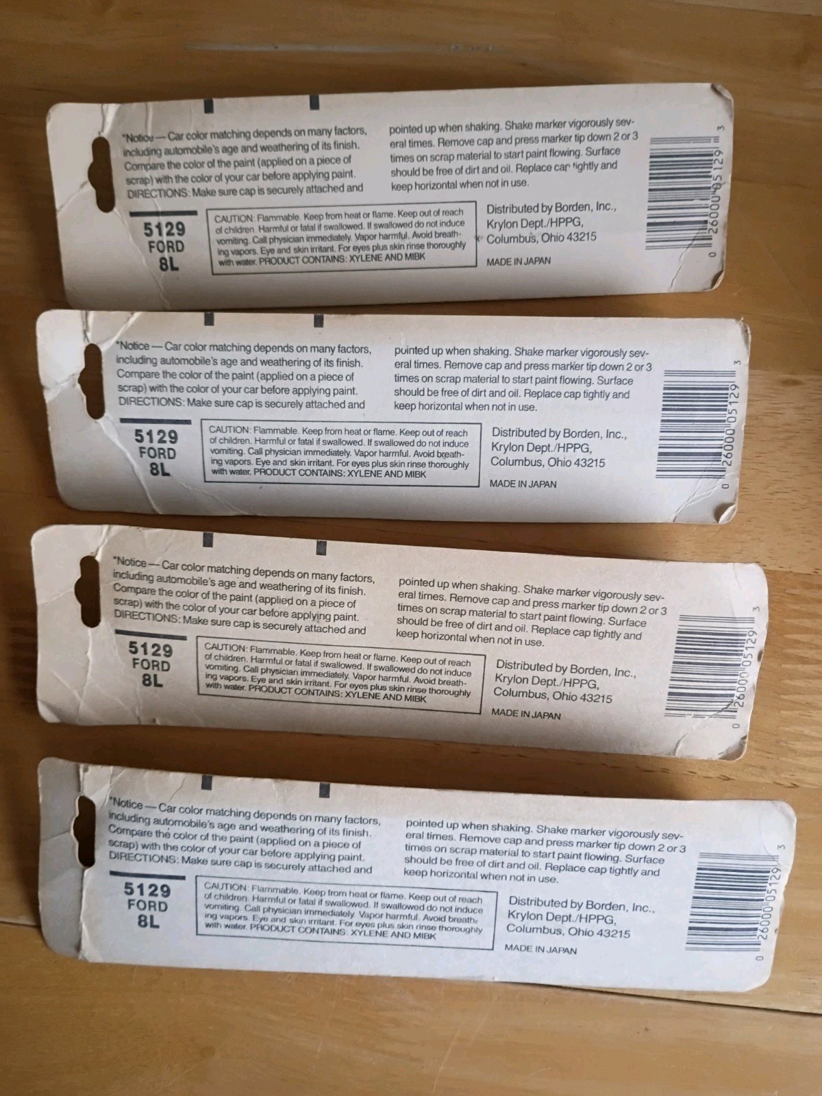 Lot of 4 KRYLON CAR COLOR Metallic Gray Paint Pen Marker Ford 8L 5129