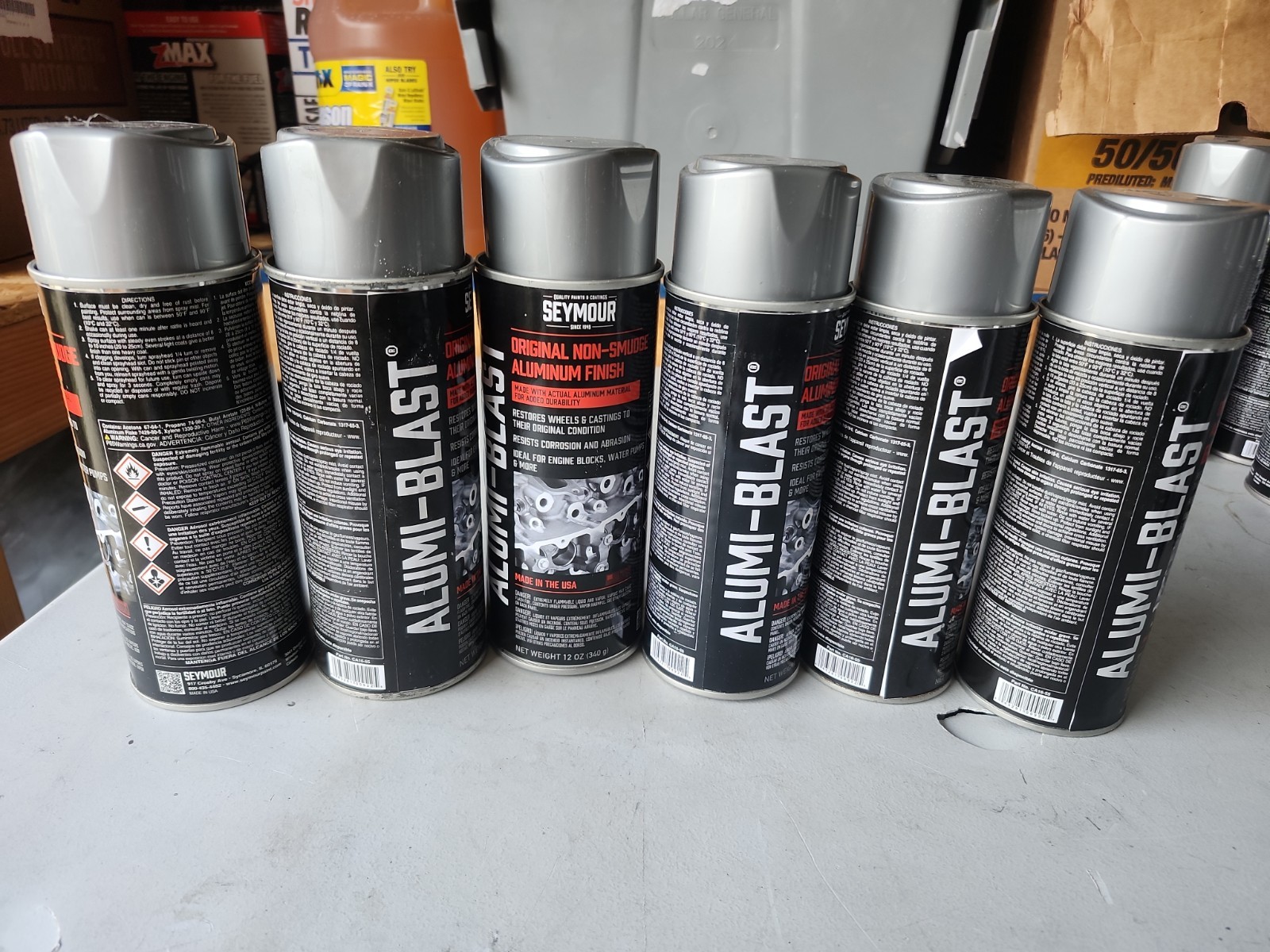 6 cans Seymour 16-055 Alumi Blast Spray Paint