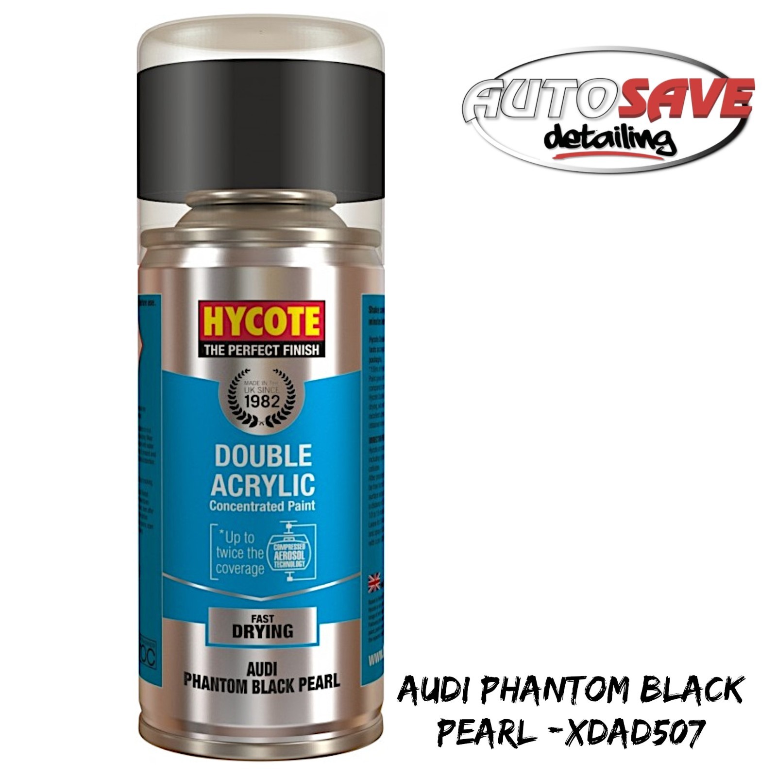 Hycote – Audi Phantom Black Pearl Spray Paint – 150ml XDAD507 Aerosol