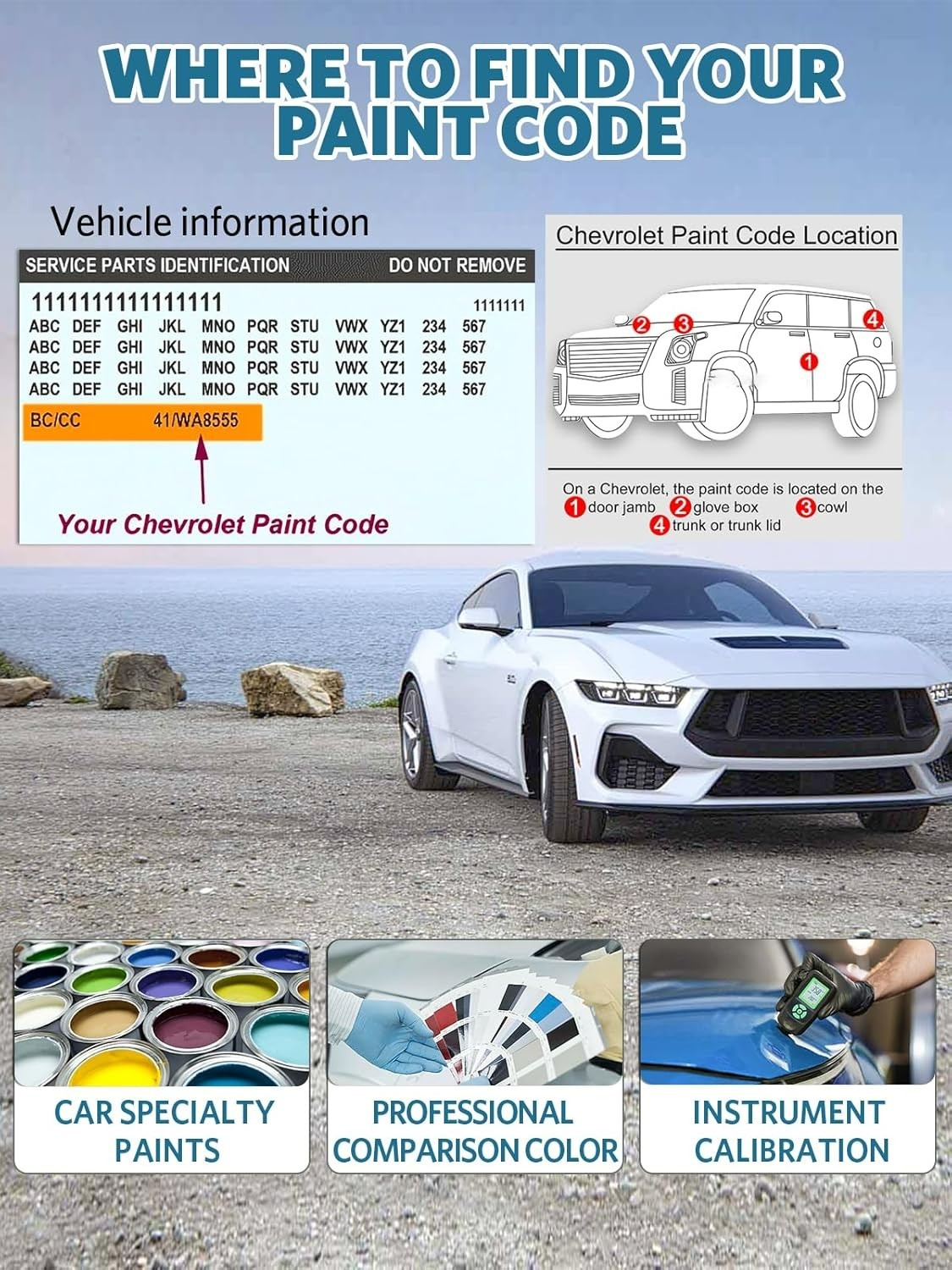 Rust and Scratch Resistant Midnight Blue Touch Up Paint Pen for Chevrolet Cars