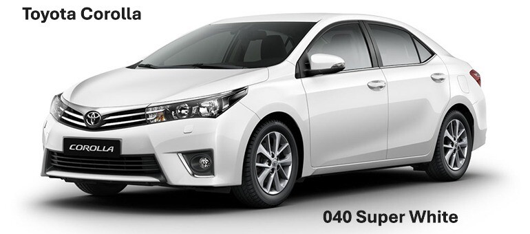 040 SUPER WHITE TOYOTA – 1/2 PINT BASECOAT PAINT!