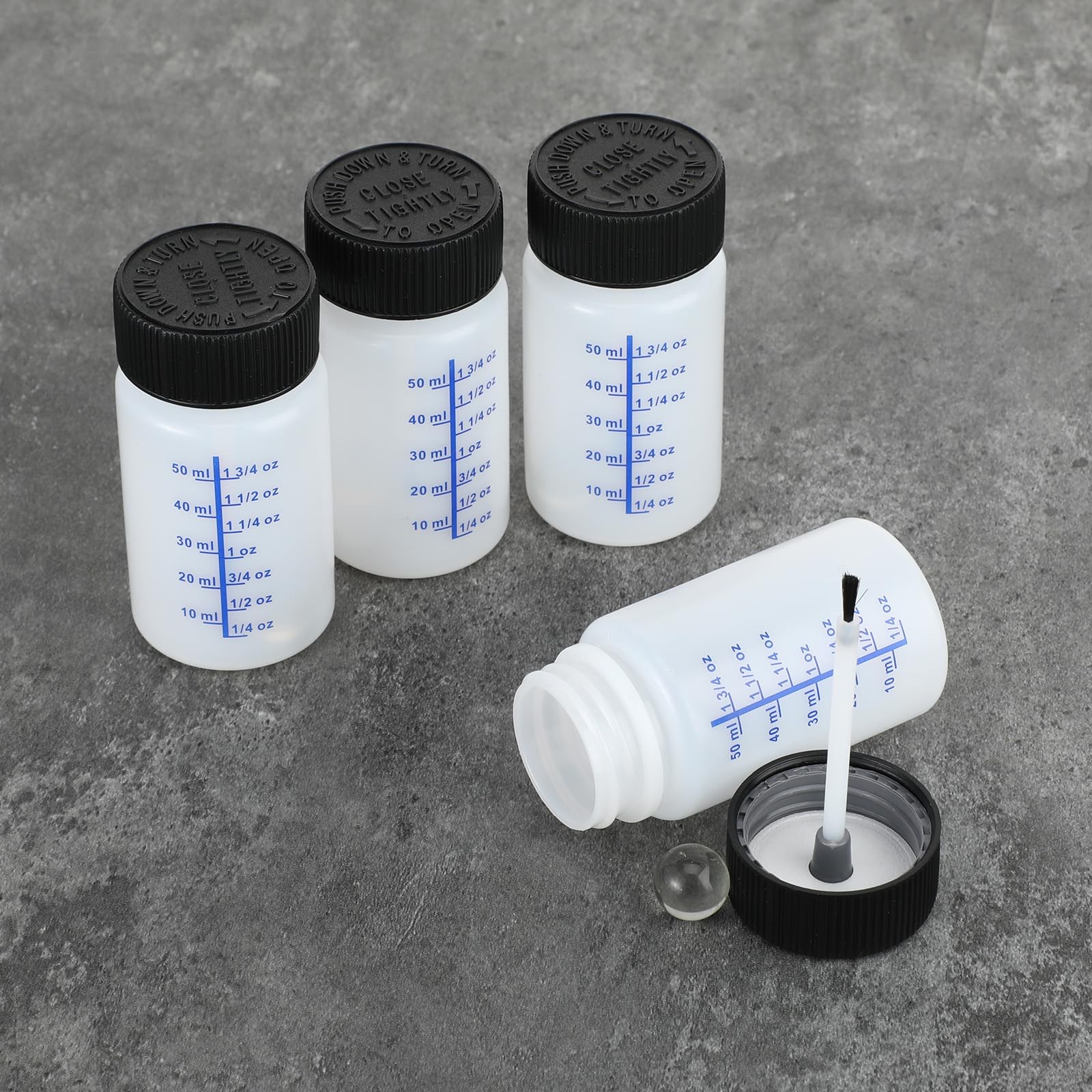6 Pack 2 Oz Paint Touch Up Bottles with Child-safe Lid and Applicator Brush,…