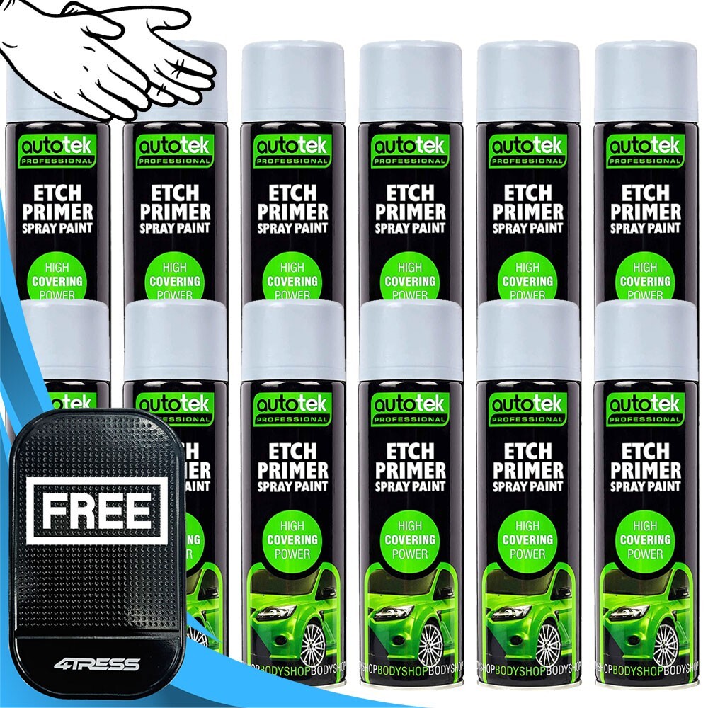12 x AUTOTEK Professional Grey Etch Primer Galvanized Aluminum Zinc EP500 +G+M