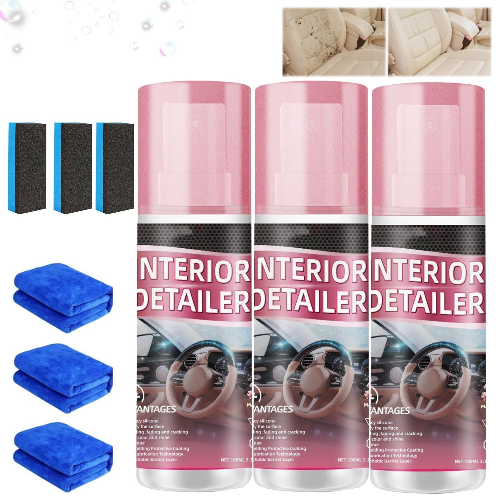 All-Purpose Car Interior Cleaner Spray – Fast-Drying, No-Rinse Detailer for Dash