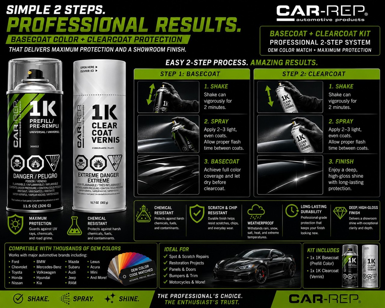 CAR-REP Basecoat & 1K Clearcoat for 2025 Hyundai Serenity White W6H