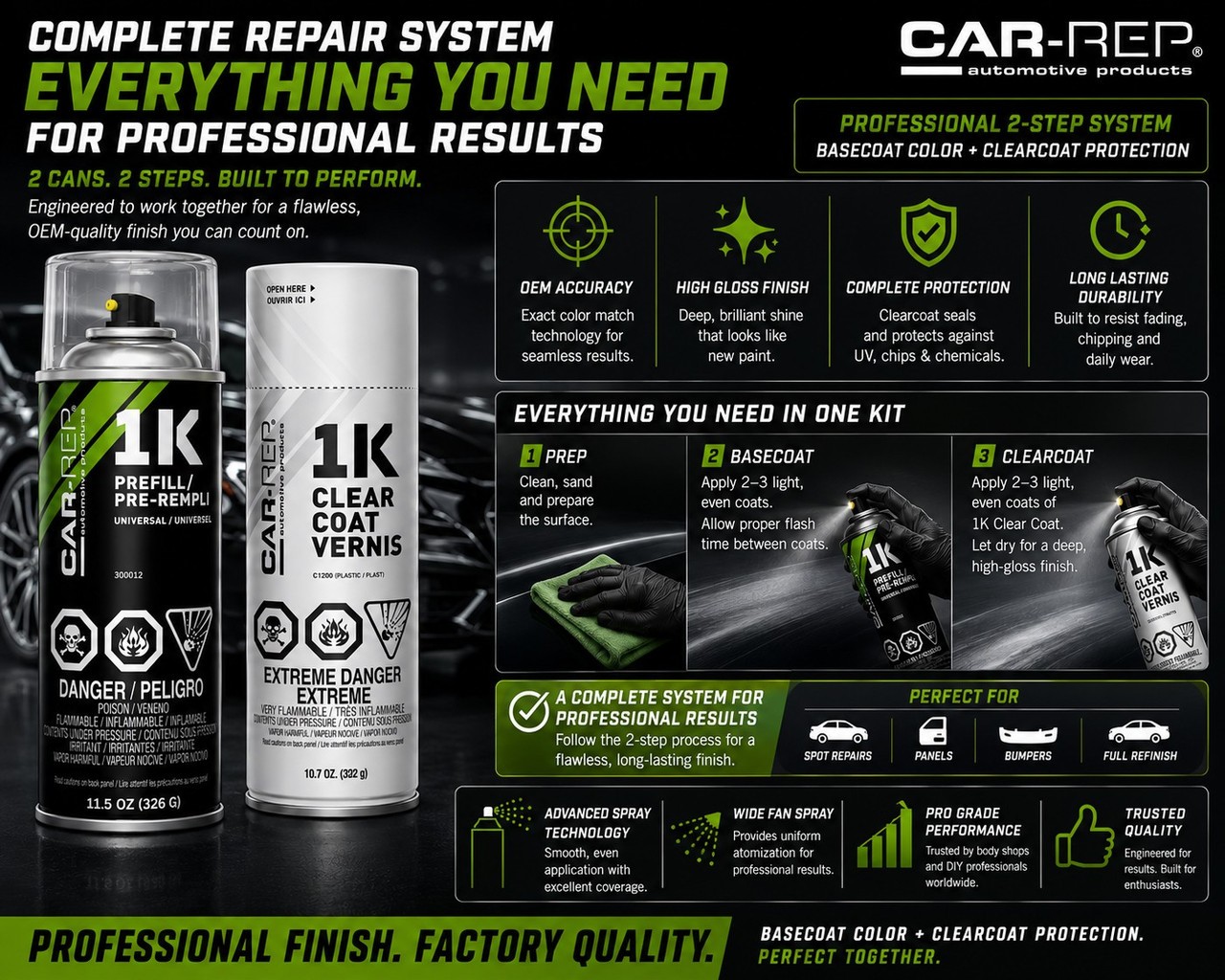 CAR-REP Basecoat & 1K Clearcoat for 2024 Dodge Peel Out PL4, KL4