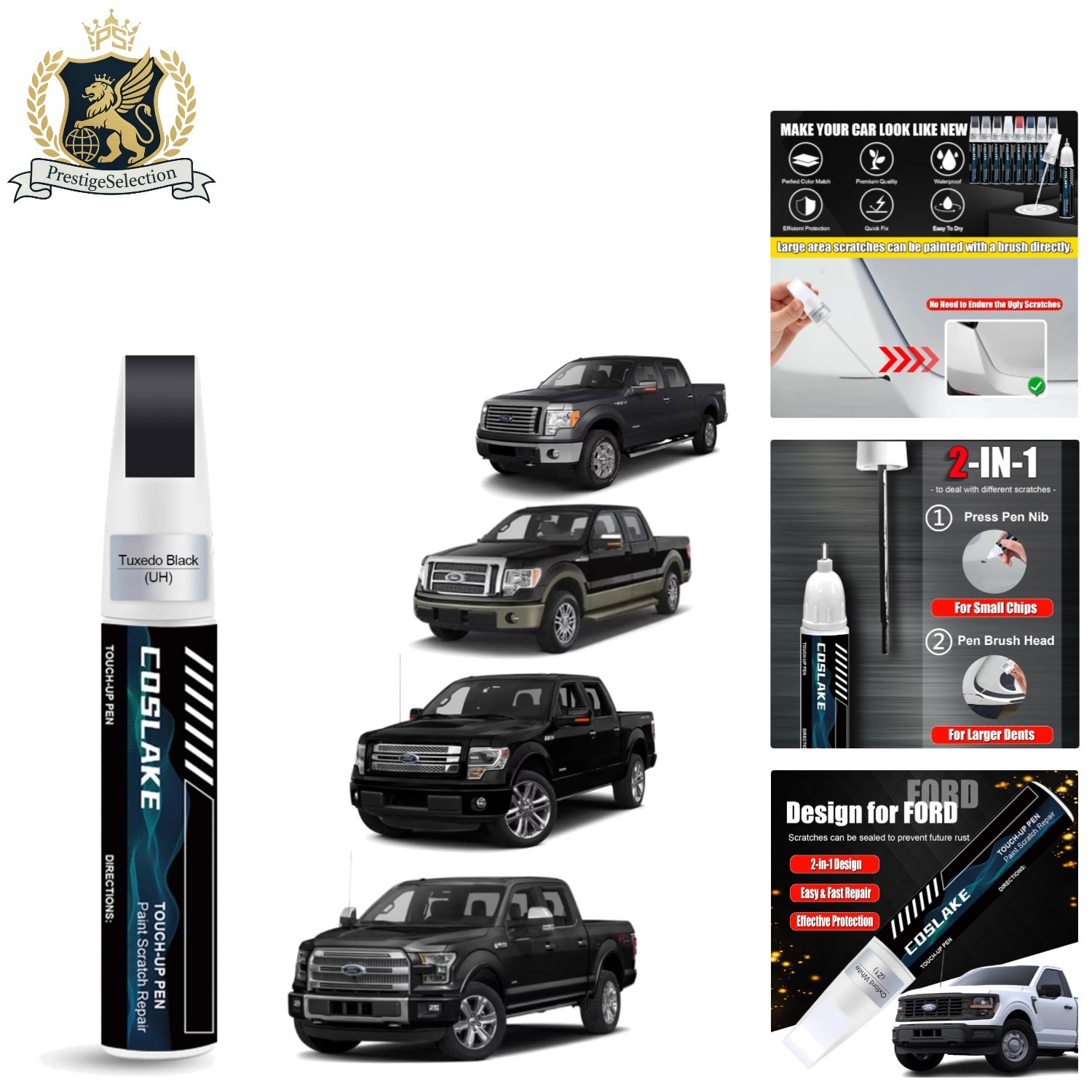 Ultimate Ford Touch-Up Solution in Tuxedo Black UH: 2-in-1 Pen & Applicators