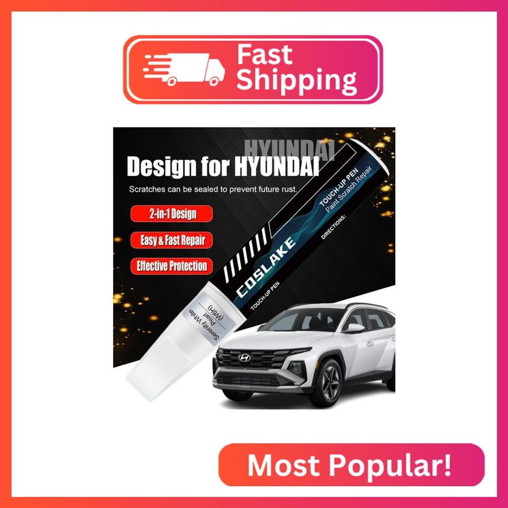 COSLAKE Car Touch Up Paint(Serenity White Pearl(W6H)) for Hyundai, Car Paint Scr