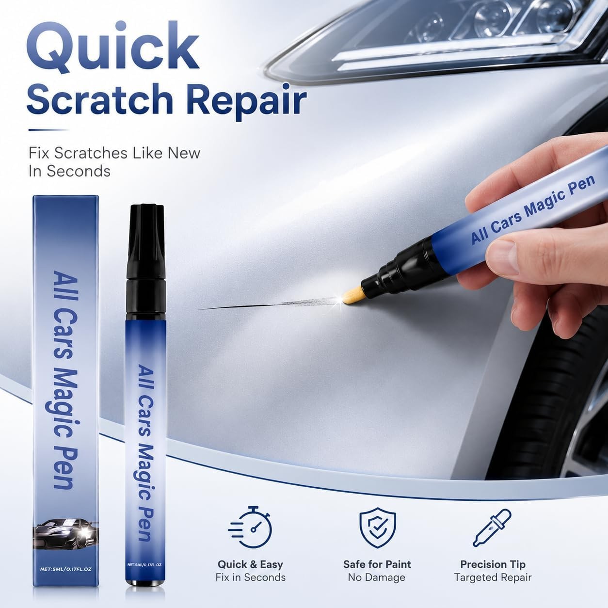 3Pcs All Cars Magic Pen, Car Scratch Remover Pen, Magic Car Scratch Removal Pen