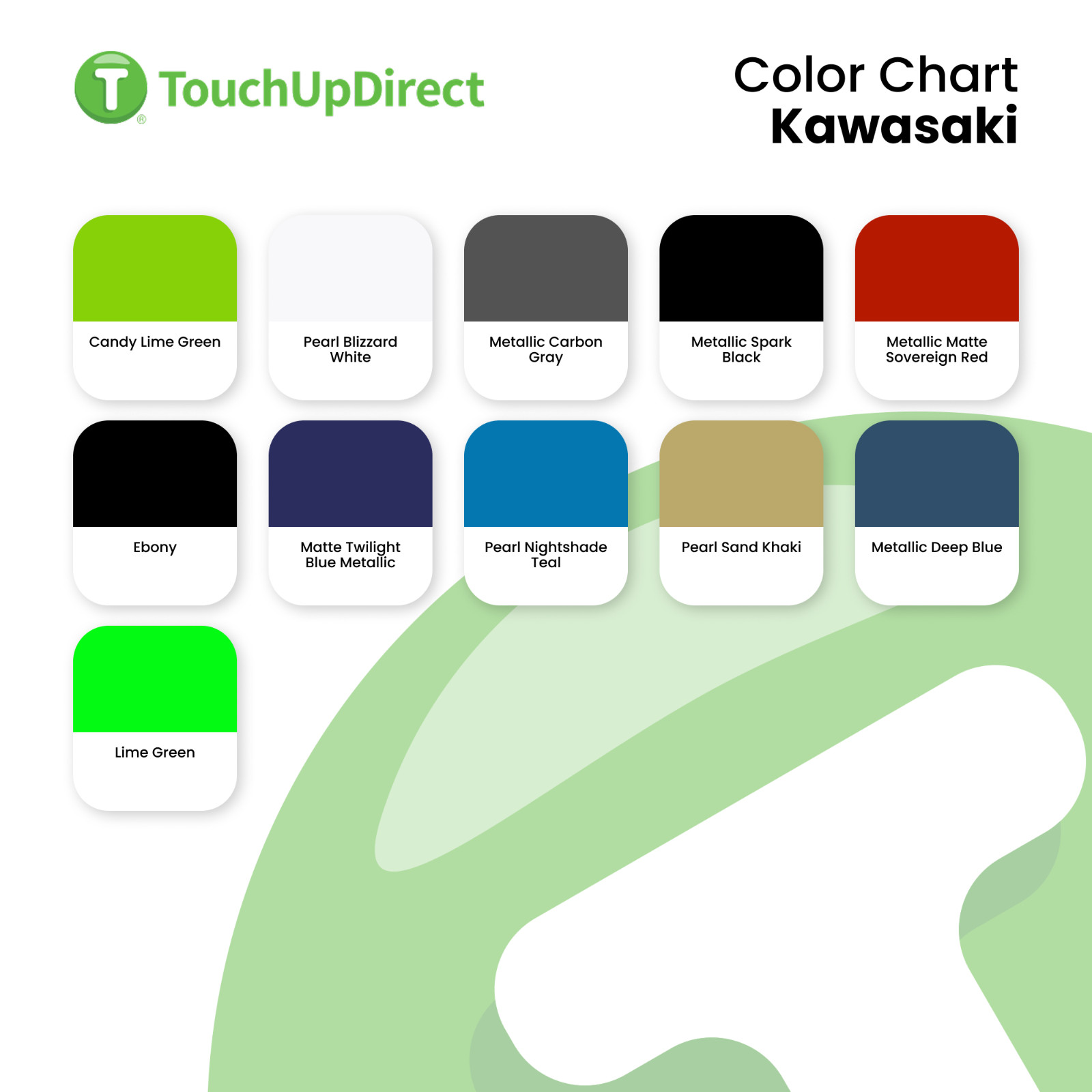 Kawasaki Touch Up Paint by TouchUpDirect – Brush or Spray Paint – Choose A Color