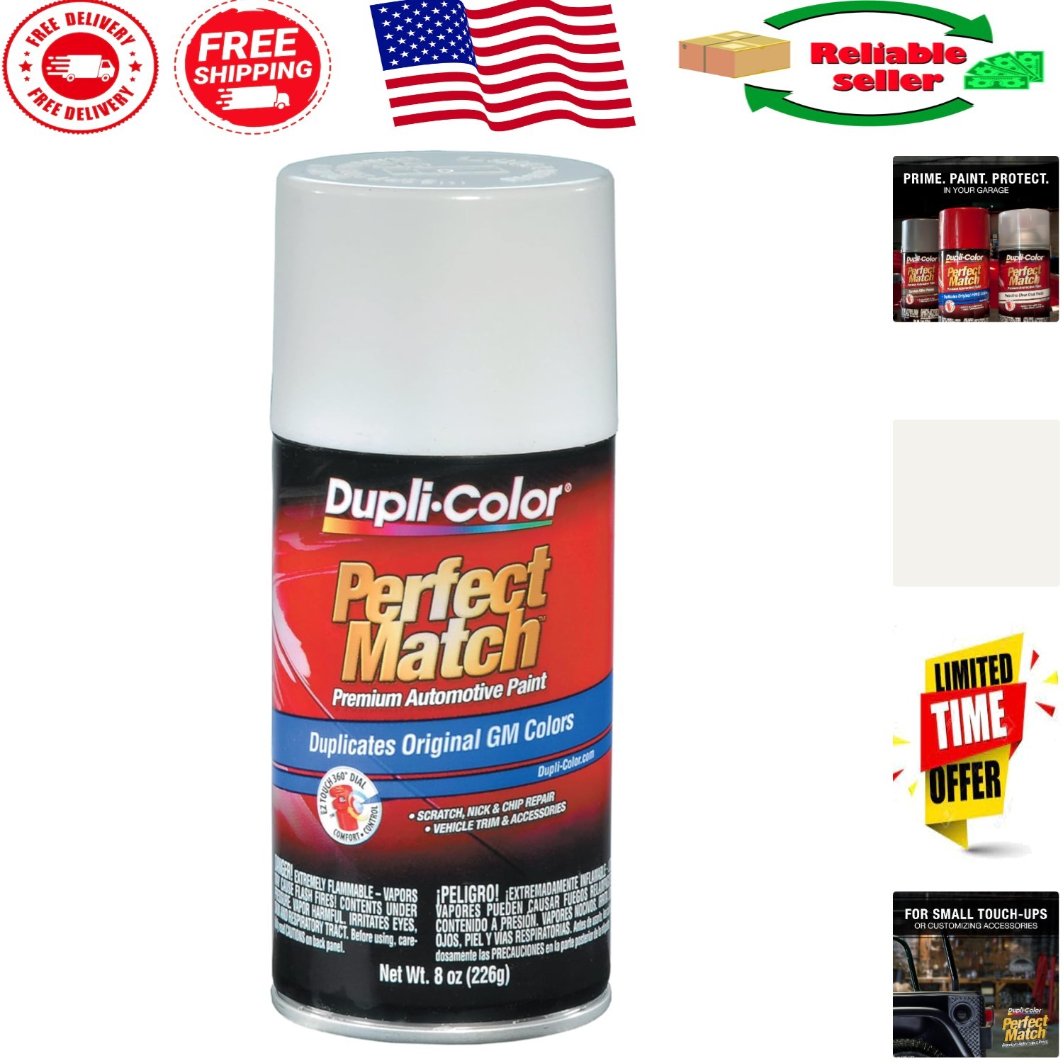 High-Quality General Motors Olympic White Spray Paint – 8 oz with Gloss Finish
