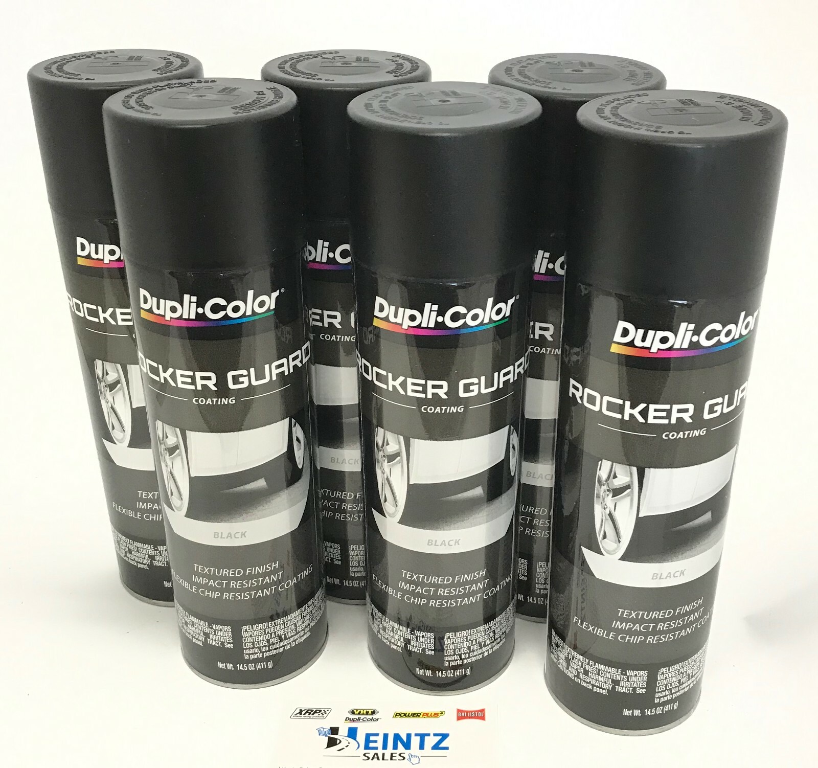 Duplicolor RGA101-6 PACK BLACK Rocker Guard Coating Impact Resistant – 14.5 oz
