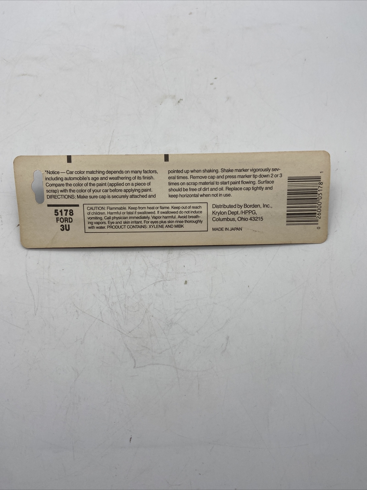 VINTAGE KRYLON CAR COLOR TOUCH-UP PAINT MARKER #5178 Ford 3U