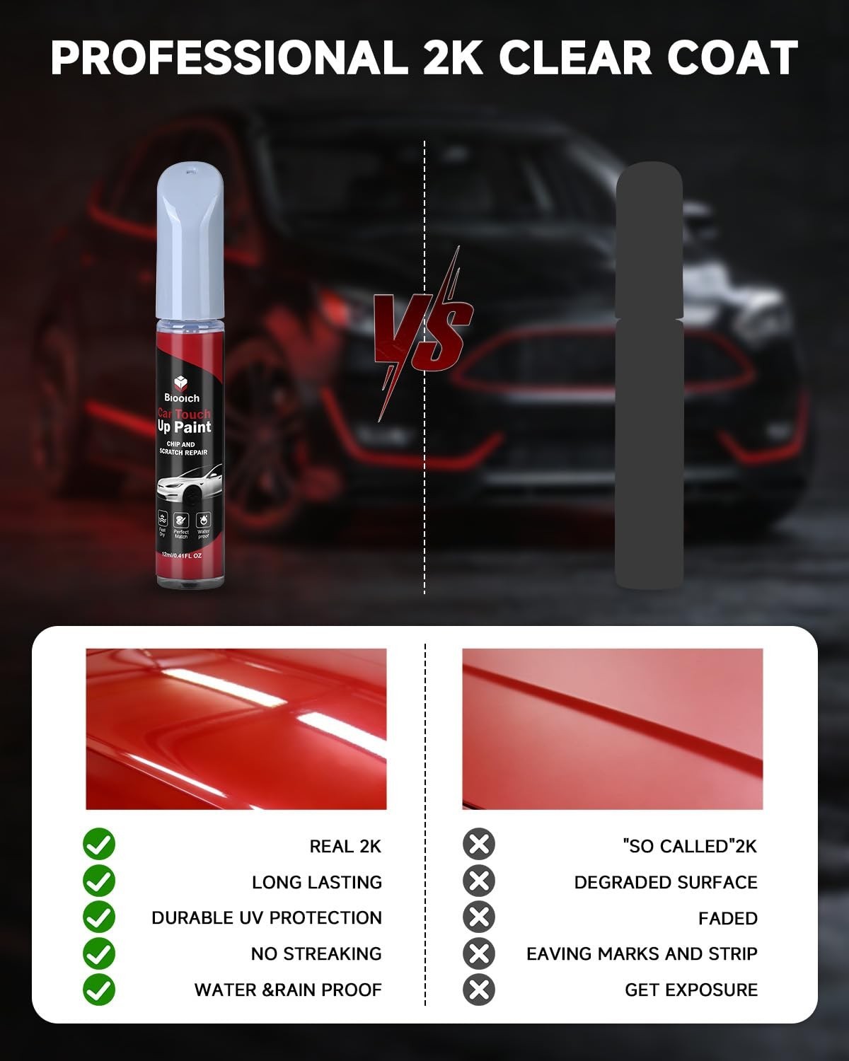 Pearl White Touch Up Paint Kit for Nissan – 2K Clear Coat, Exact Color Match, Ch