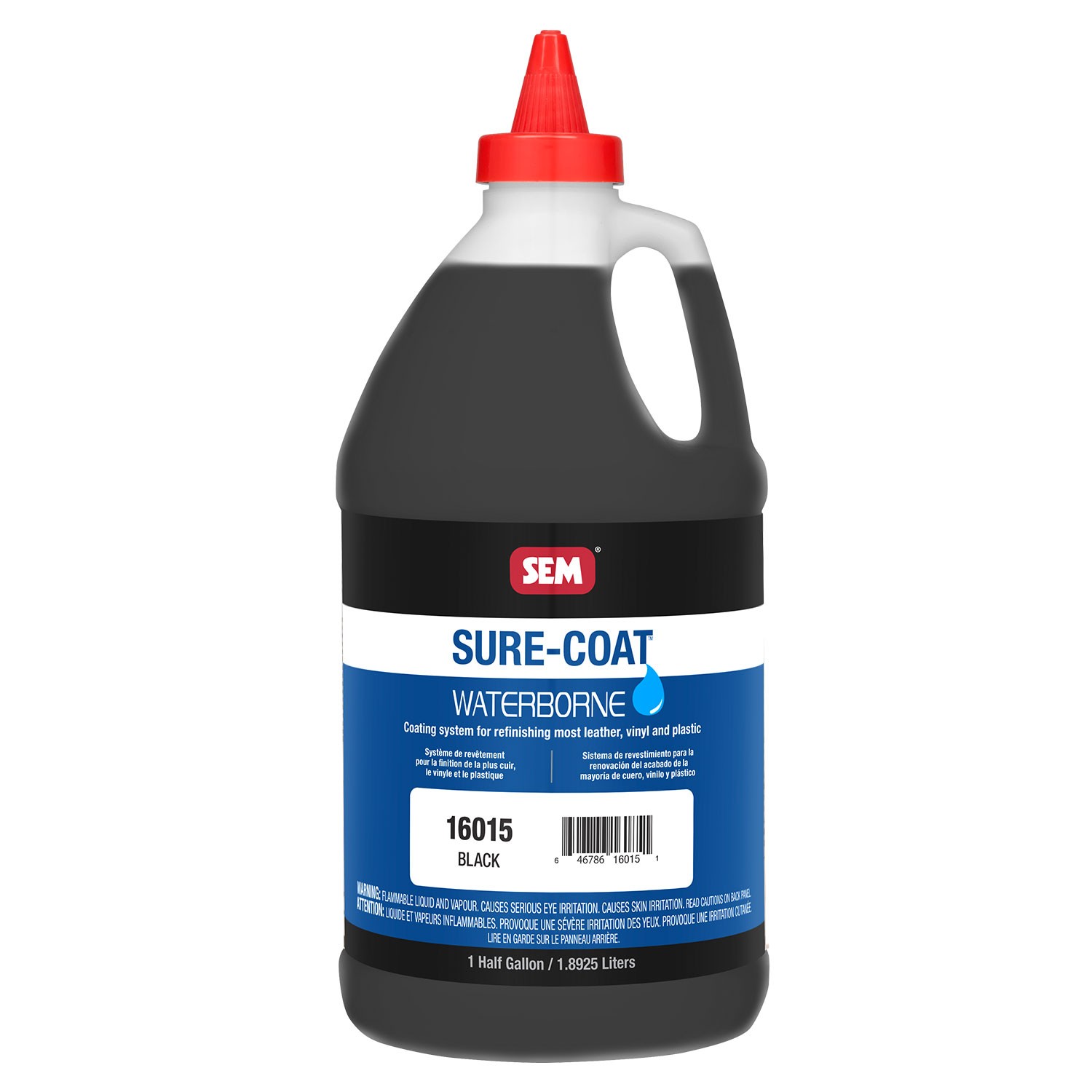 SEM 16015 Black Sure-Coat – 0.5 Gallon