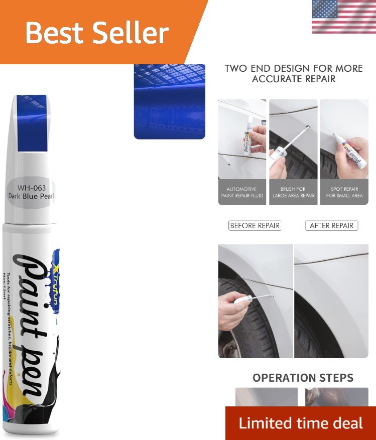 Dark Blue Pearl Touch Up Paint – Fast-Drying Auto Scratch Repair Gel 1.69 Fl Oz