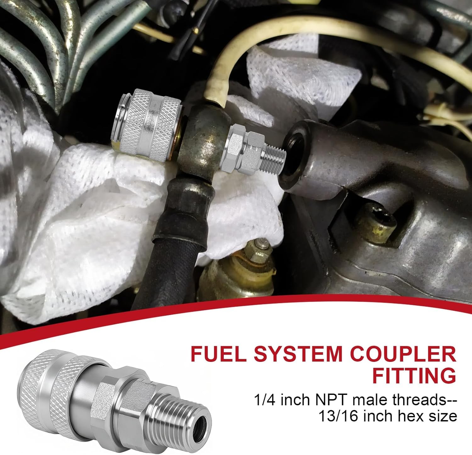 Fuel System Coupler Fitting for Detroit Diesel S60,Cummins OTC 5869-1,J-47912-QC