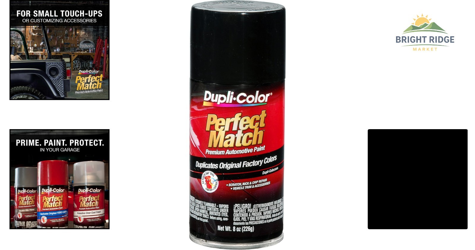 Universal Gloss Black Automotive Spray Paint, Fast-Drying Lacquer 8 oz Can