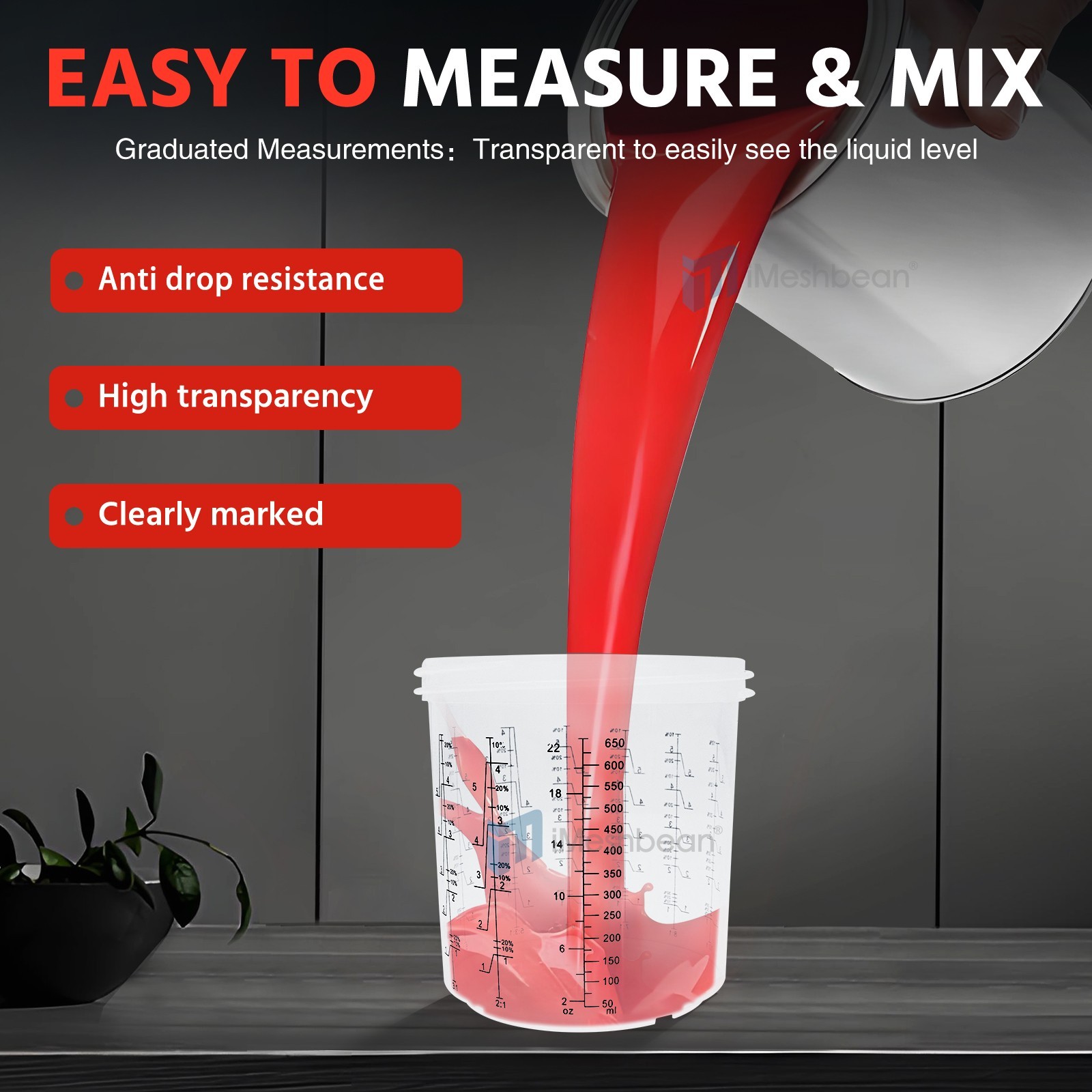 45PCS Disposable Paint Cup Liners & Lids for Sprayer Gun Mixing Cup 22 Oz/650ml