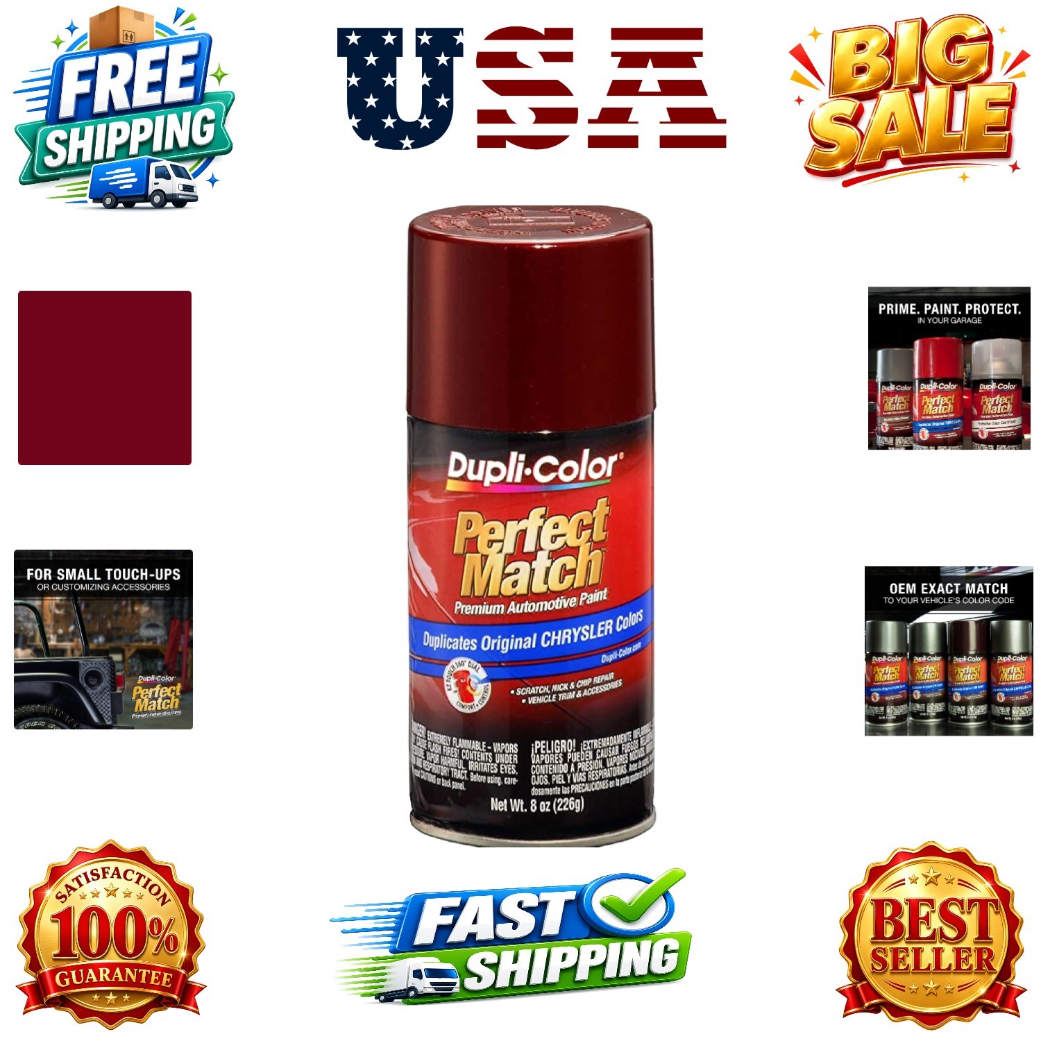 Perfect Match Automotive Paint, Dark Garnet Red Pearl, 8 oz |