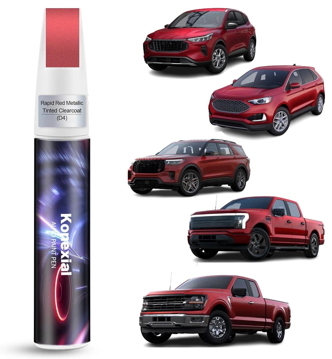 Touch Up Paint Kit For Ford D4 Rapid Red Metallic Tinted Clearcoat Match