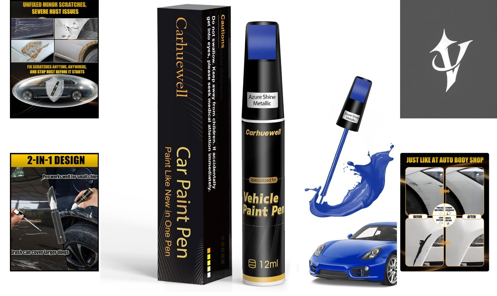 Rust Resistant Auto Paint Pen for Deep Scratches – 0.42 Fl Oz Precision Solution