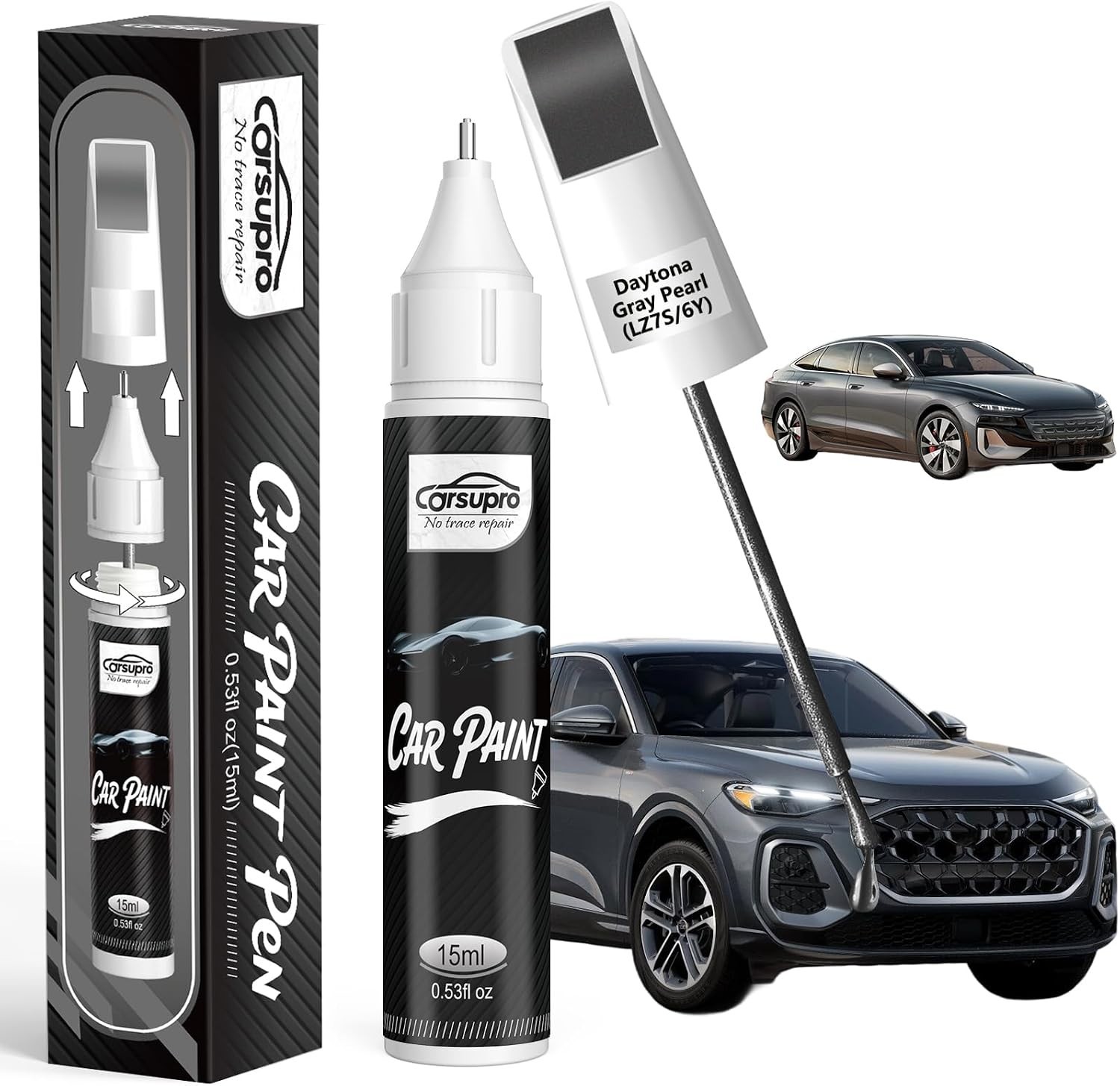 2-in-1 Daytona Gray Pearl Touch Up Paint Pen for Audi – Fast-Drying Repair