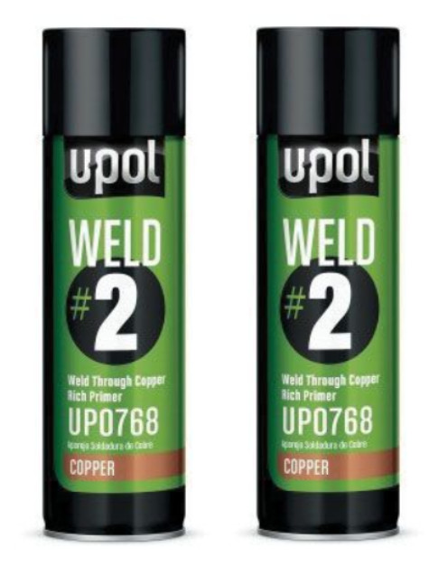 U-Pol Products 768 Copper WELD #2 Weld Through Primer (450ml) (2 Pack)