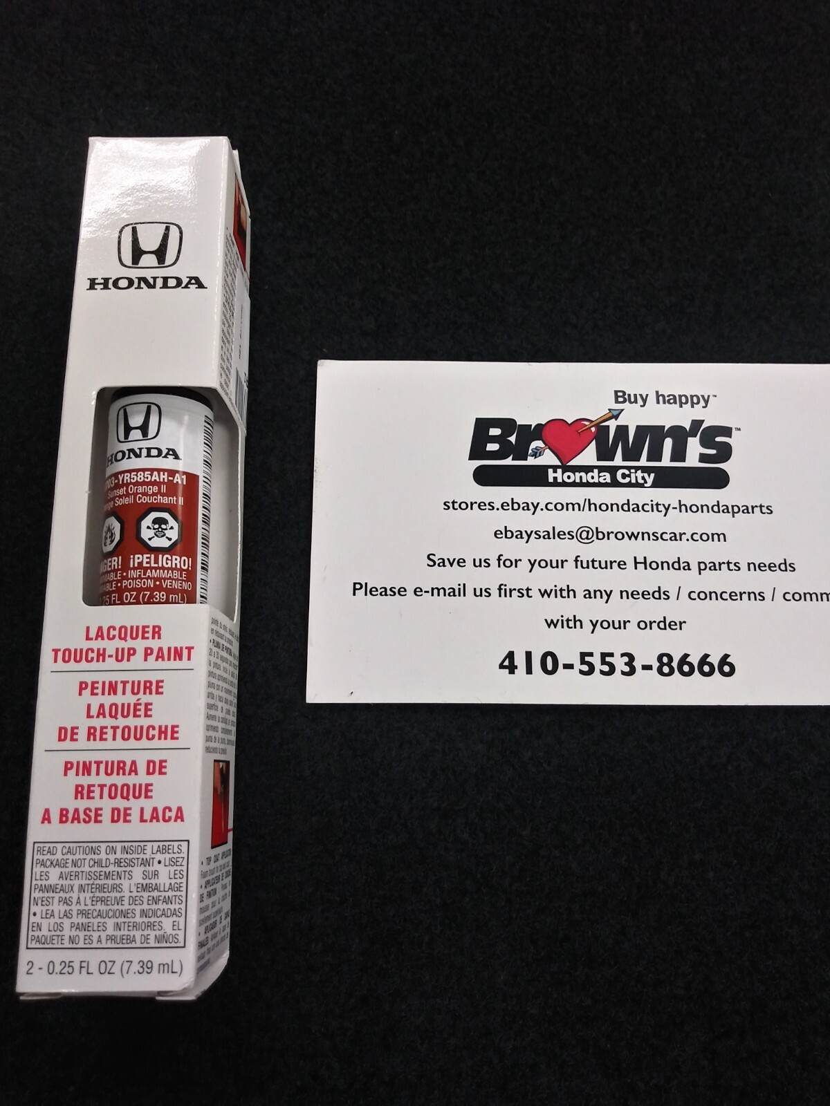 NEW GENUINE HONDA SUNSET ORANGE II TOUCH UP PAINT 08703-YR585AH-A1