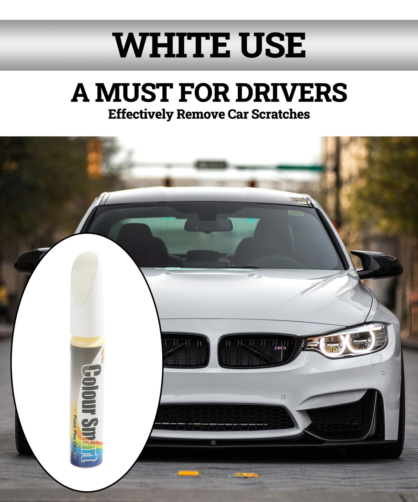 Zlirfy Car Touch Up Paint Pen – Automotive 0.04 Ounce (Pack of 1), White