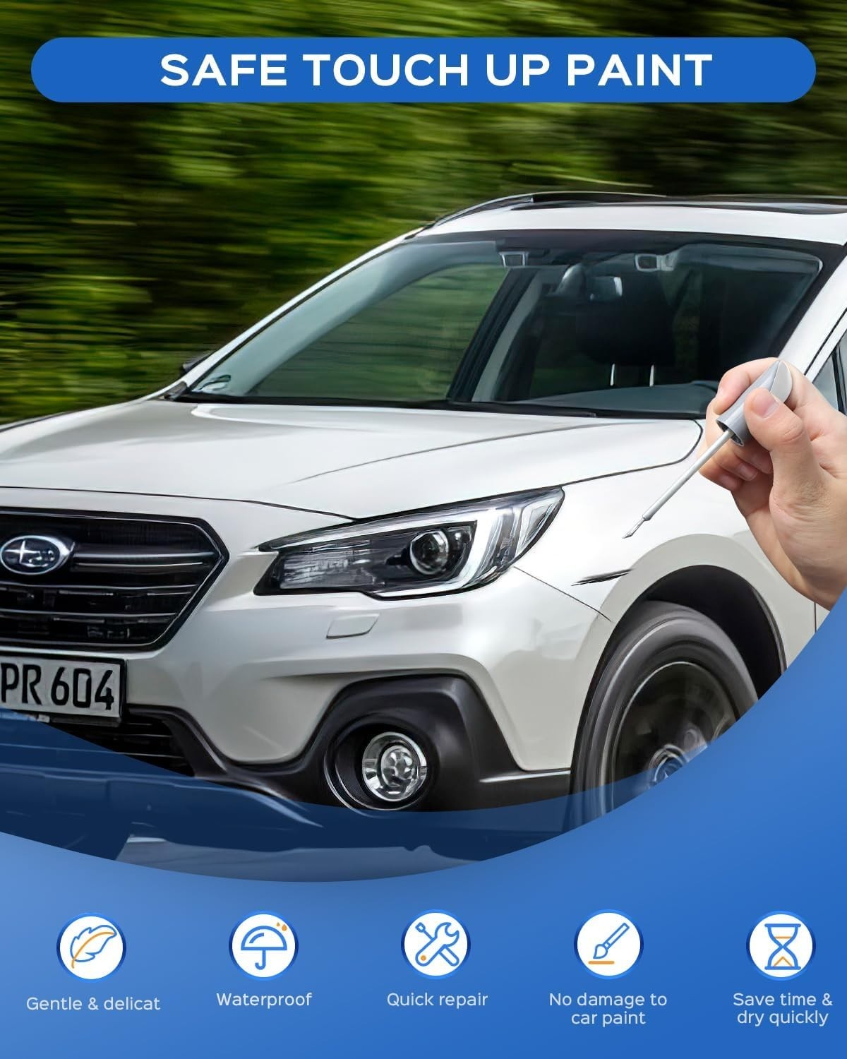 Durable K1X Touch-Up Paint for Subaru Models – Crystal White Pearl, 0.41 Fl Oz