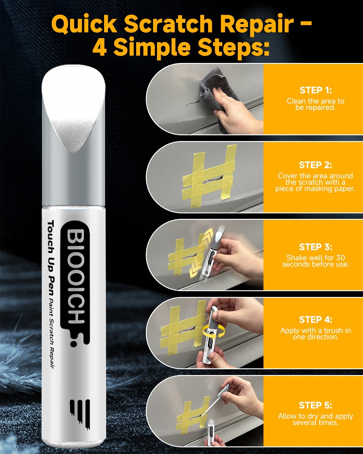 BIOOICH Touch Up Paint Pen for Chevy Repair Car Chip and Scratch Color Match
