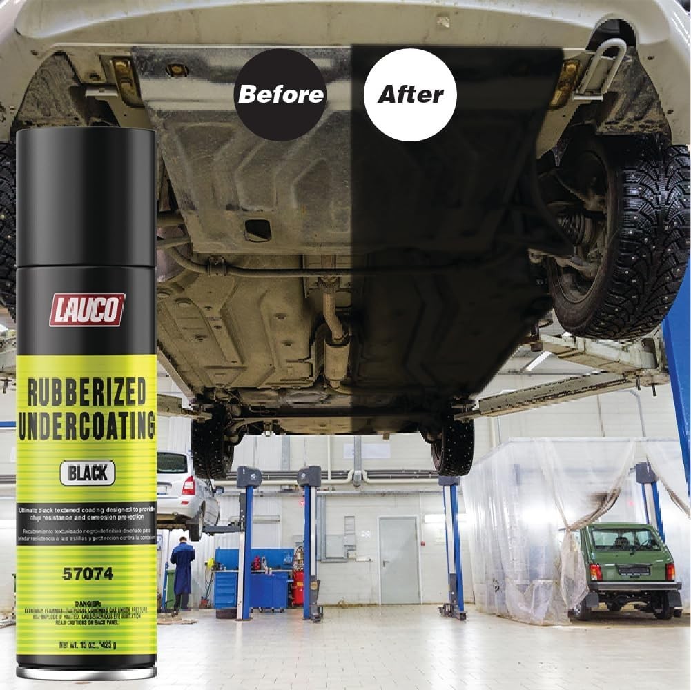 LAUCO Rubberized Undercoating Black Aerosol Spray – 15 Oz – 57074