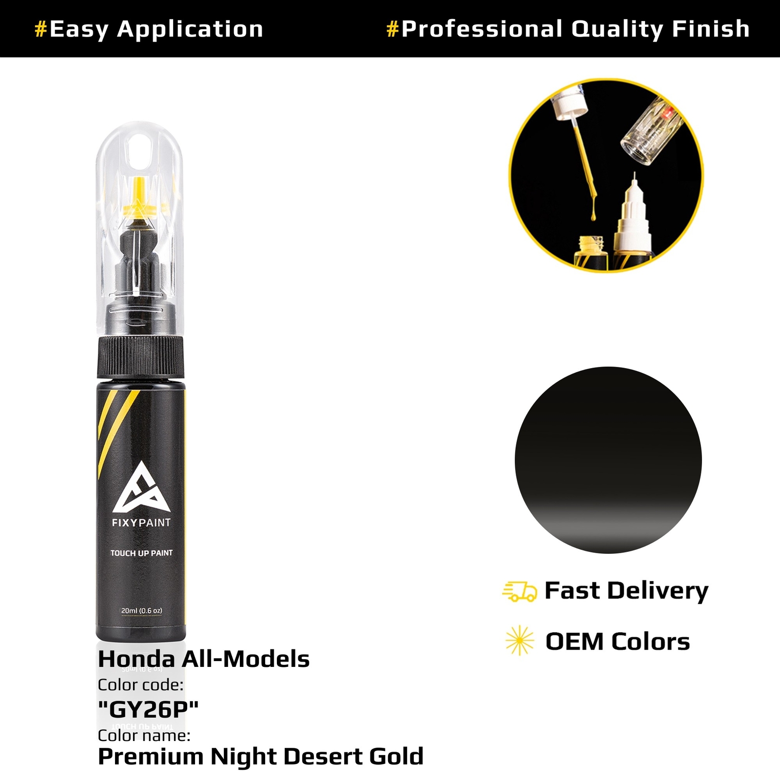 Touch up Paint for Honda Code: GY26P Premium Night Desert Gold Fast Drying