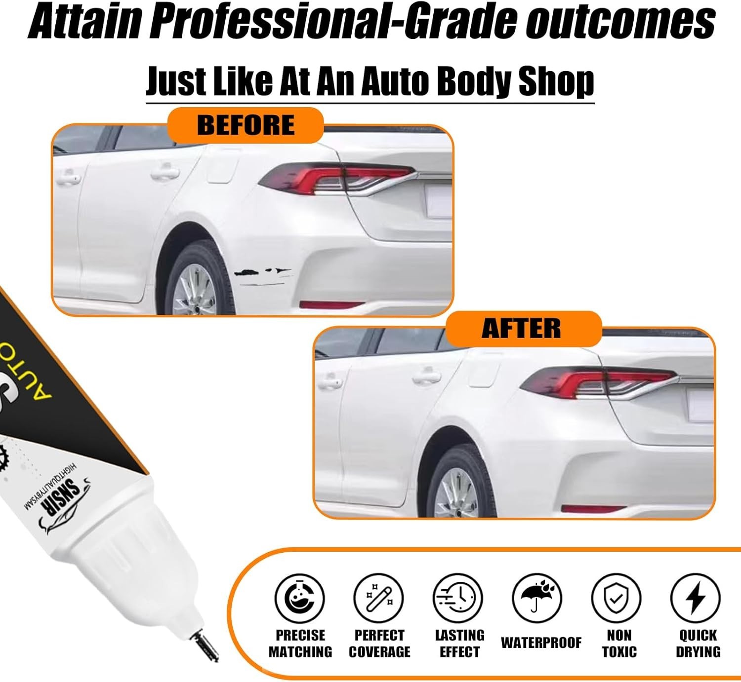 High-Gloss 040 Super White Touch Up Paint for Toyota Vehicles – Easy Application