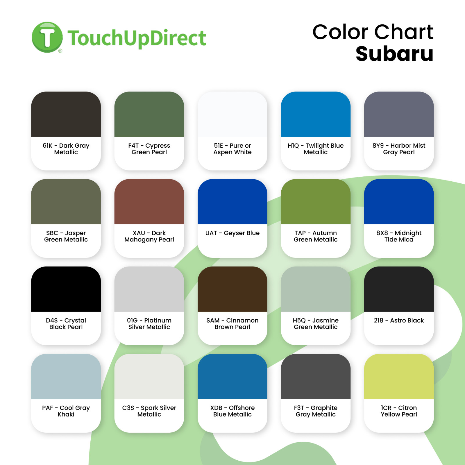 Subaru Touch Up Paint by TouchUpDirect – Brush or Spray Paint – Choose a Color