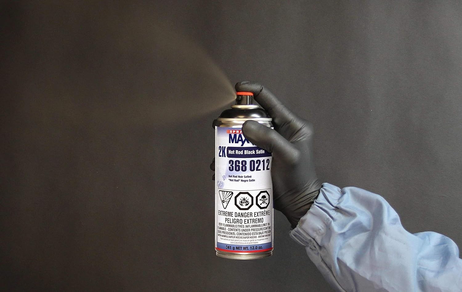 Spray max 2K Hot Rod Satin Black Spray Paint,Automotive Topcoat With Long Las…