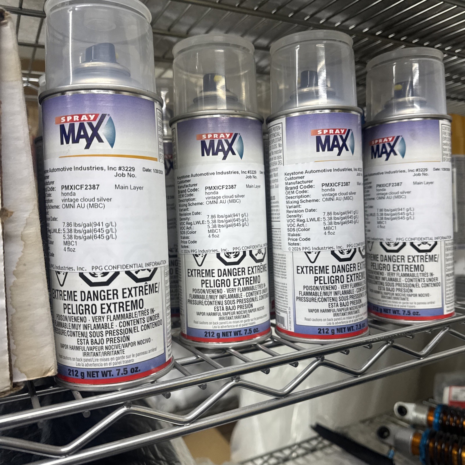 Honda Cloud Silver Aerosol Spray Max Spray Paint Can