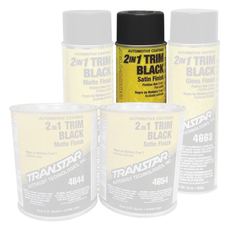 Transtar 4653 20 fl. oz. Satin Black 2-in-1 Aerosol Trim Paint