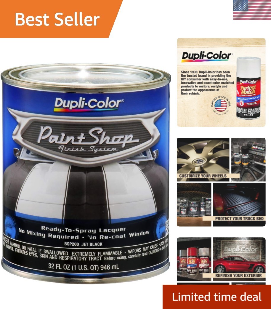 32oz Ready-to-Spray Jet Black Automotive Paint – Perfect for DIY Projects