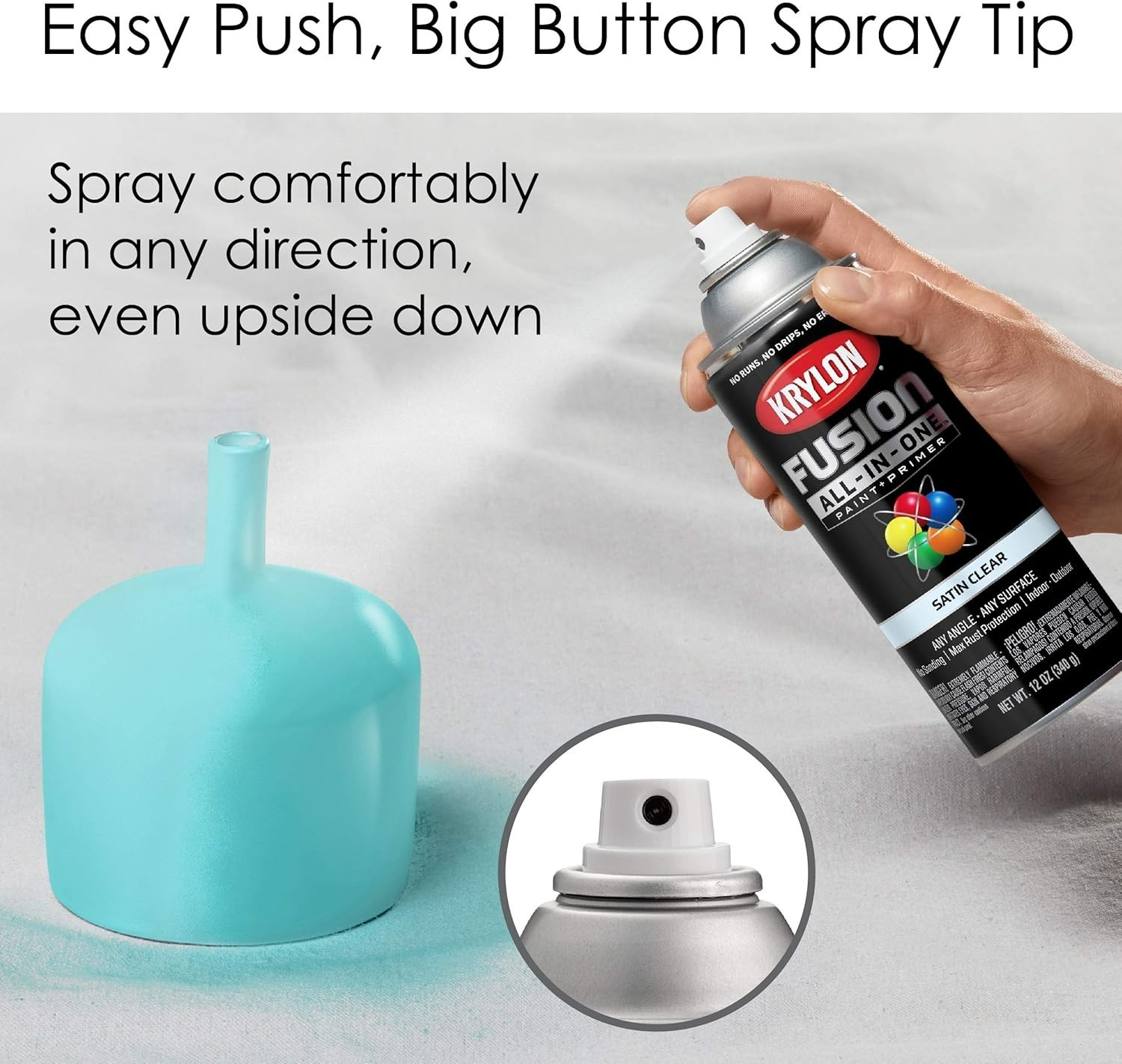 12 oz Clear Fusion Spray Paint – Quick Drying, Rust-Resistant for Indoor/Outdoor