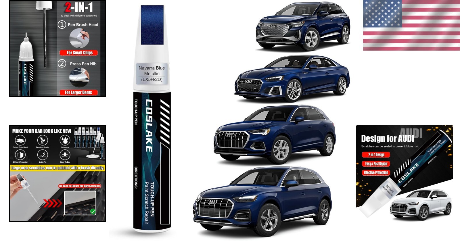 Navarra Blue Touch Up Paint for Audi – Waterproof, Fast-Drying 12ml Solution