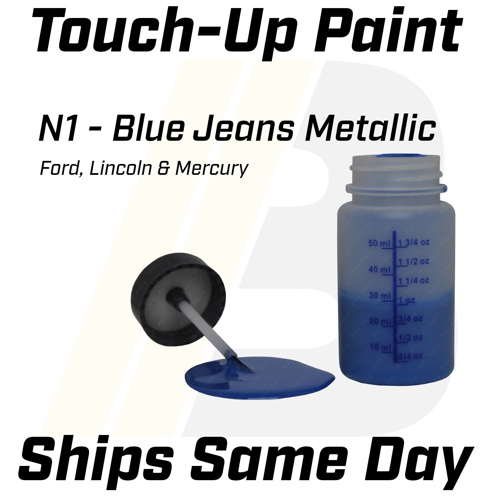 N1 Blue Jeans Metallic 1 Oz Touch Up Paint Kit w/ Brush for Ford Lincoln Mercury
