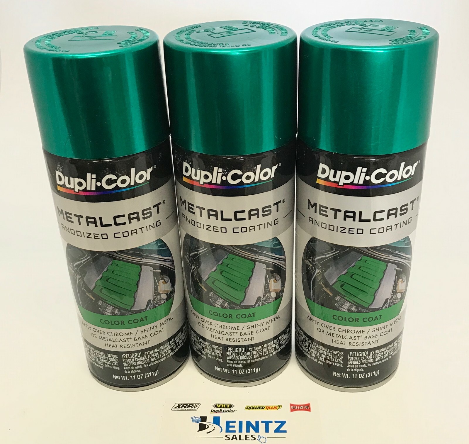 Duplicolor MC203-3 PACK MetalCast GREEN Anodized Heat Resistant Coat – 11oz