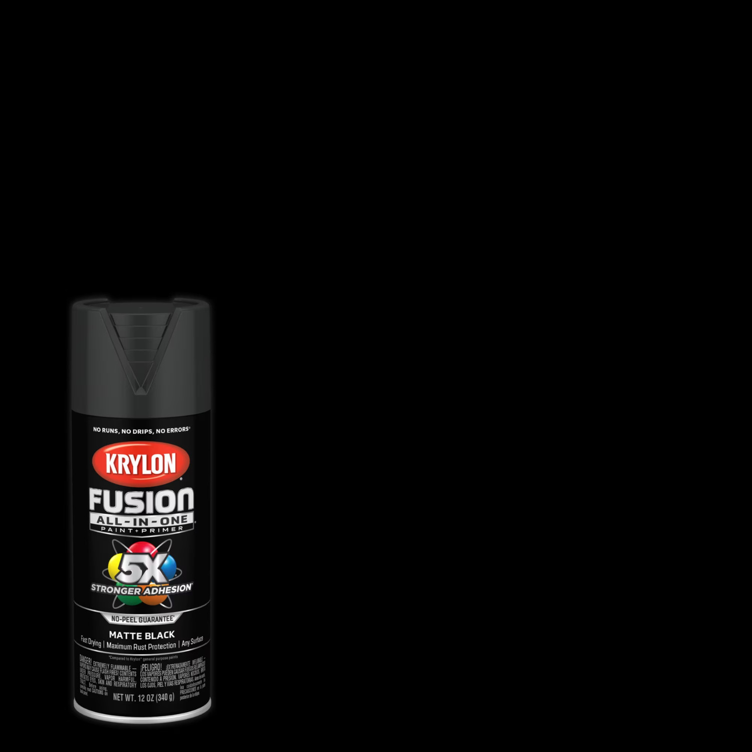 4 Pack Krylon Fusion All-In-One Matte Black Spray Paint 12oz Multi-Surface DIY