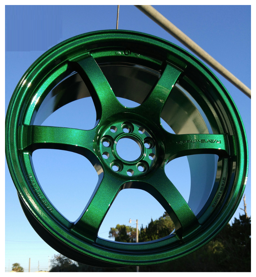 Metallic Green Chrome Wheels Spray Paint Rim Steel Aluminum +Primer Coating 3PK