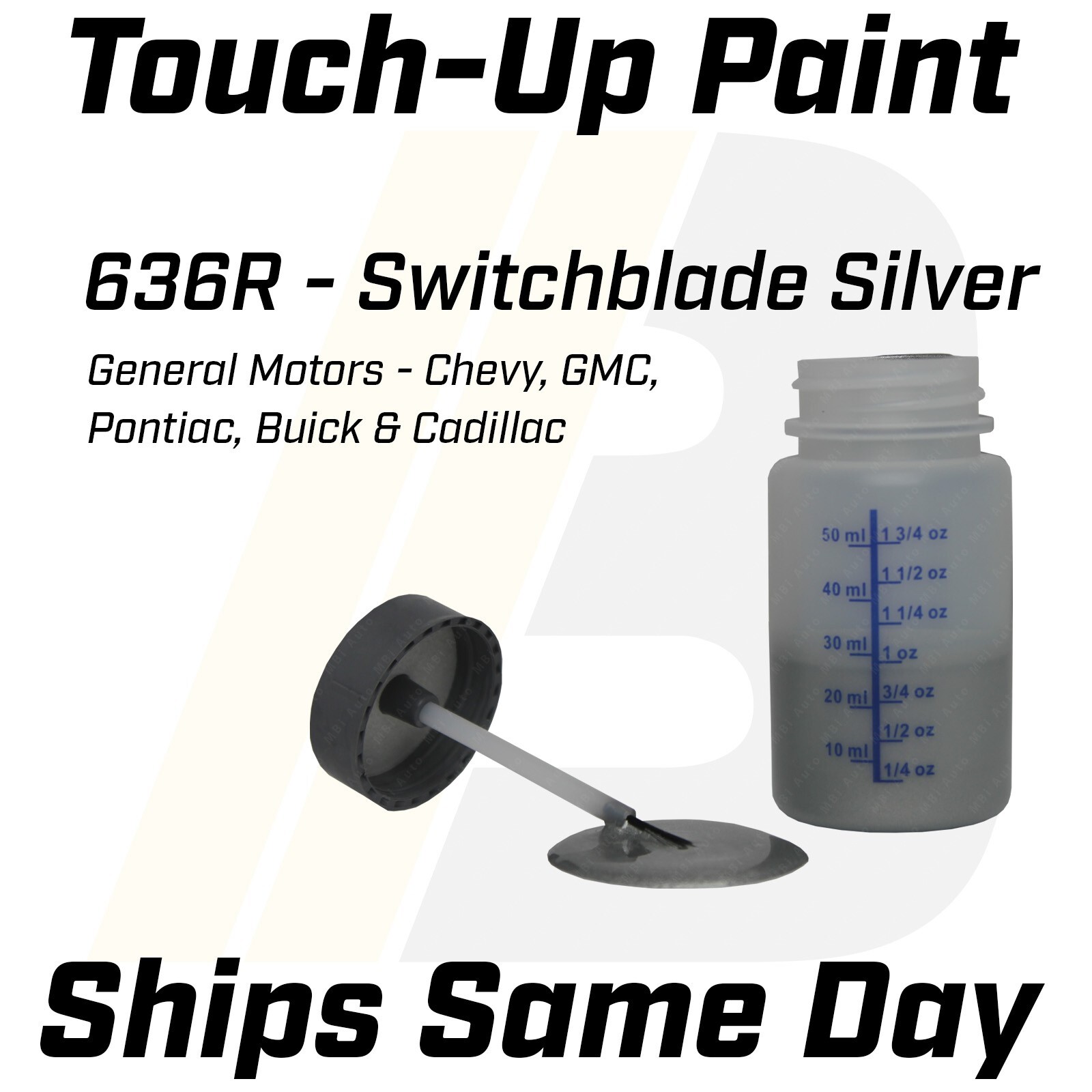 636R – 1 Oz Touch Up Paint Kit w/ Brush for GM Chevy GMC Pontiac Buick Cadillac