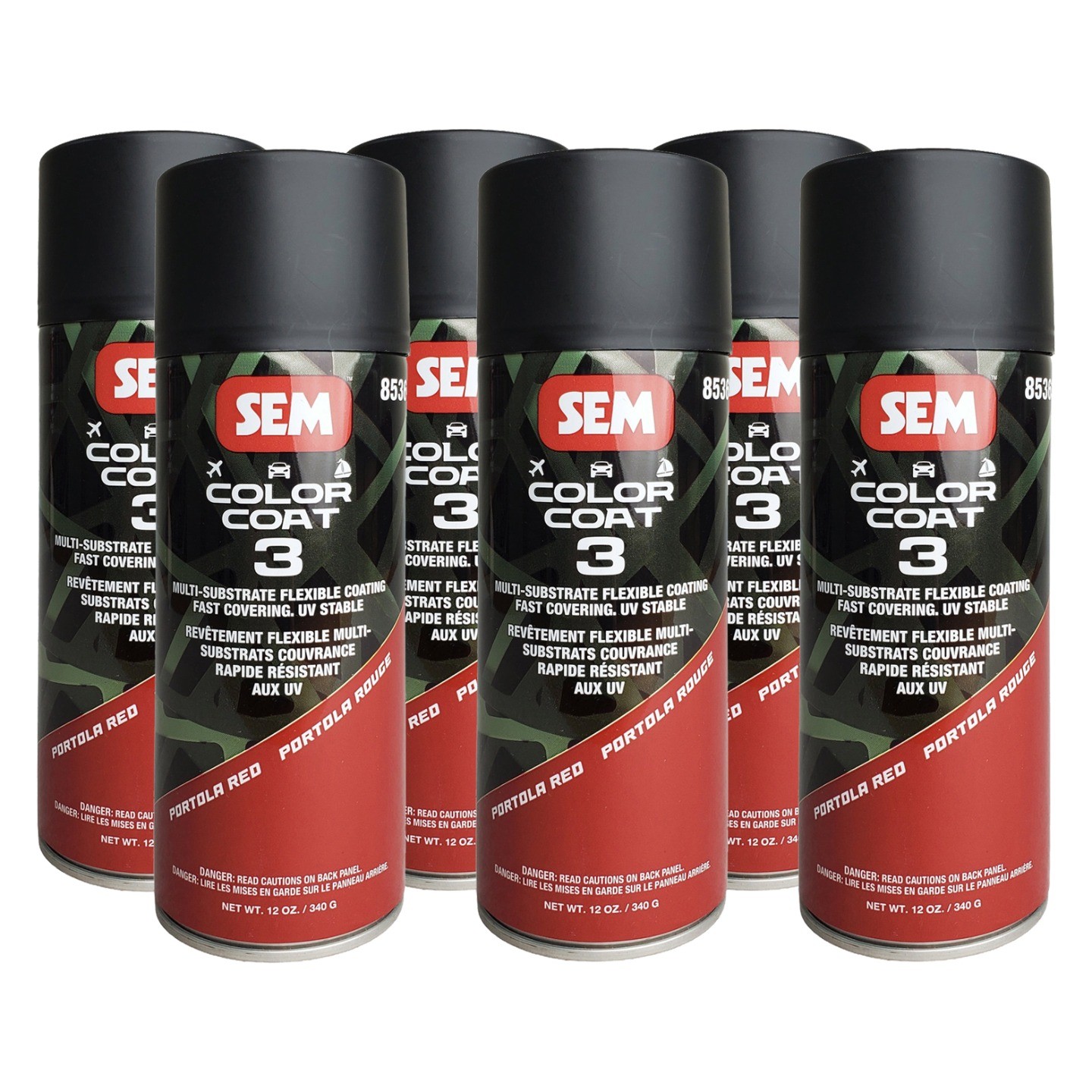 SEM 85363 Color Coat 3 Portola Red Flexible Coating 12 oz. (6 Pack)