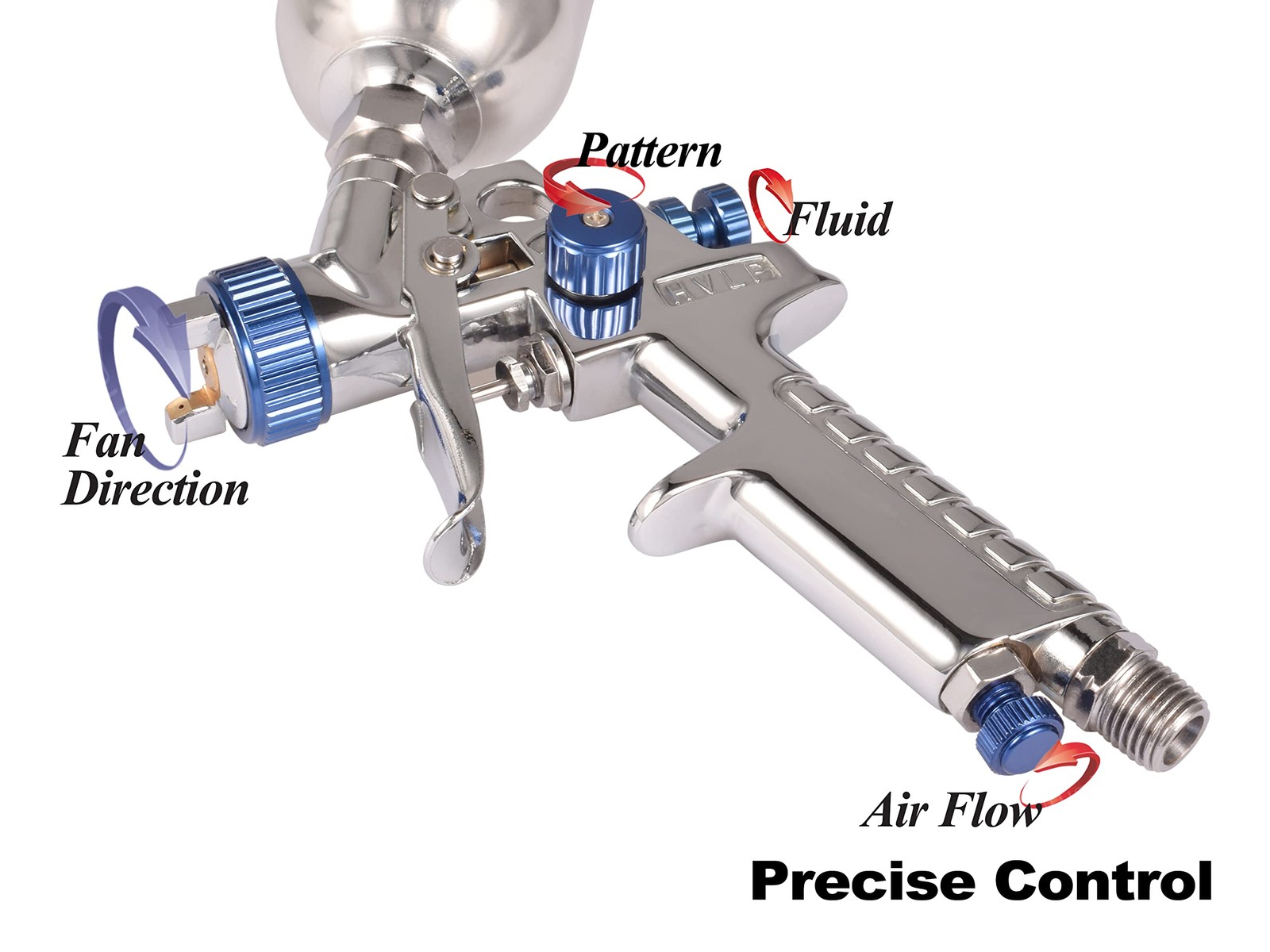 Dynastus Touch Up 4.2 oz HVLP Air Spray Gun Auto Car Detail Paint Silver